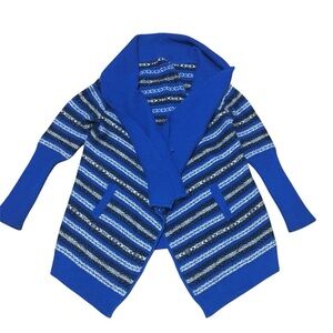 Yigal Azrouel Fair Isle Open Cardigan Knit Sweater Cotton Wool Shawl Collar Sz S